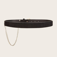 PU Leather Belt Round Buckle Belt for Weekend Casual Sports Wedding Party
