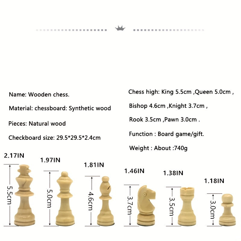 Wooden Chess and Checkers Set for Outdoor Fun