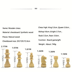 Wooden Chess and Checkers Set for Outdoor Fun