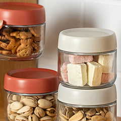 2pcs Kitchen Glass Sealed Jar With Lid Small Moisture-proof Storage Jar