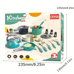 32pcs Kids Play Kitchen Cooking Pans Toys for Boys and Girls