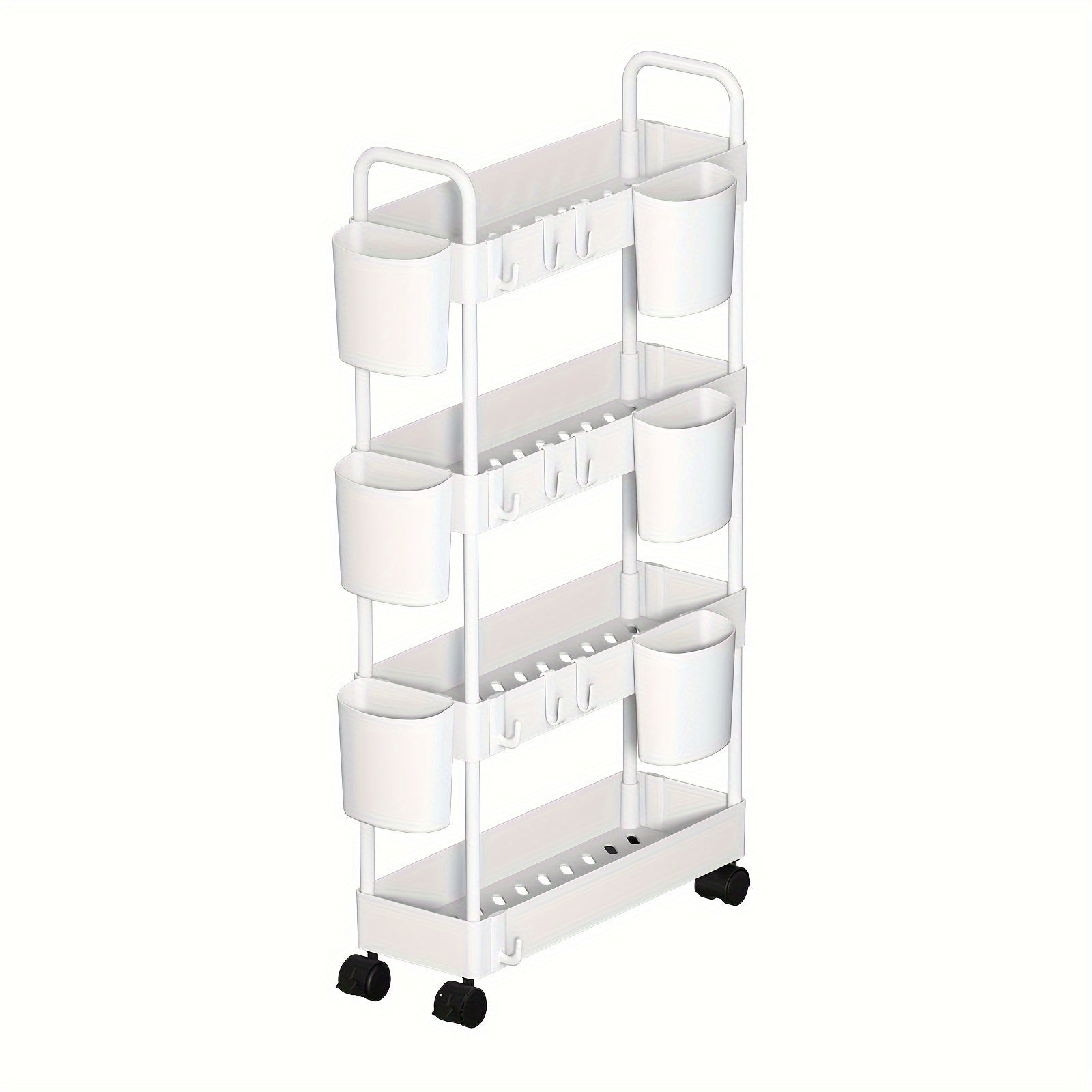 Kitchen Storage Slim Rack Small Cart Movable Living Room Plastic Storage Rack