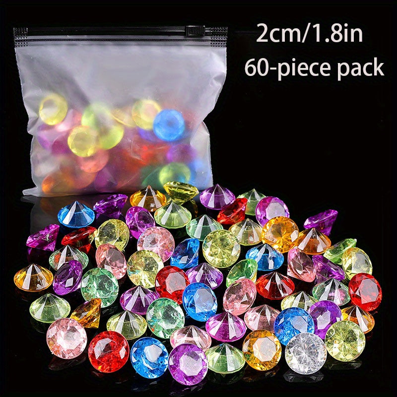 Acrylic Gemstone Pirate Chest Diving Pool Toy Set