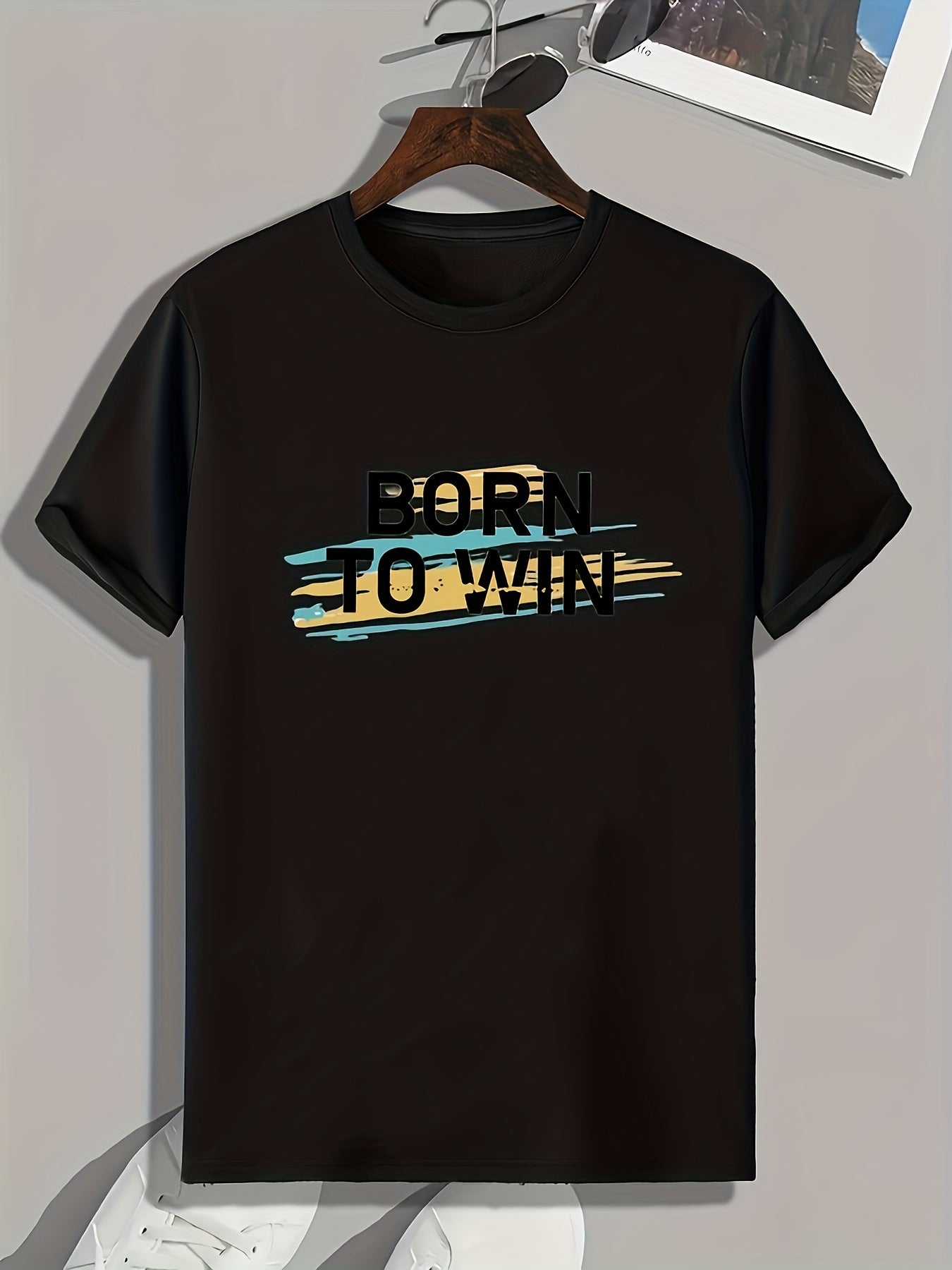 BORN TO WIN Men's Sports T shirt Graphic Tee Men's Summer Clothes