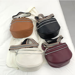 Vintage Crossbody Bag Faux Leather Chest Purse Solid Fanny Pack for Travel