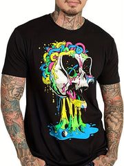 Men's Active 3D Graphic T Shirt Stretchy Short Sleeve Tee for Summer