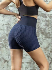 Women's High Waist Butt Lifting Seersucker Workout Shorts