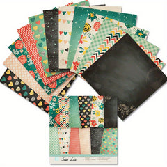 24pcs Retro Pattern Background Paper DIY Photo Album Scrapbook