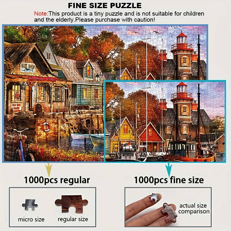 1000pcs Mini Jigsaw Puzzle House Boat Scratch Resistant Waterproof