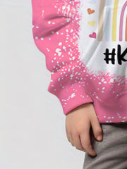 Kid Life Rainbow Graphic Sweatshirt for Girls