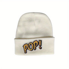 POP Sequin Decor Beanie Solid Elastic Knit Hat Lightweight Warm Skull Cap