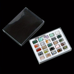 25pcs Rock & Mineral Collection Kit Geology Crystal Stone Fossils Science