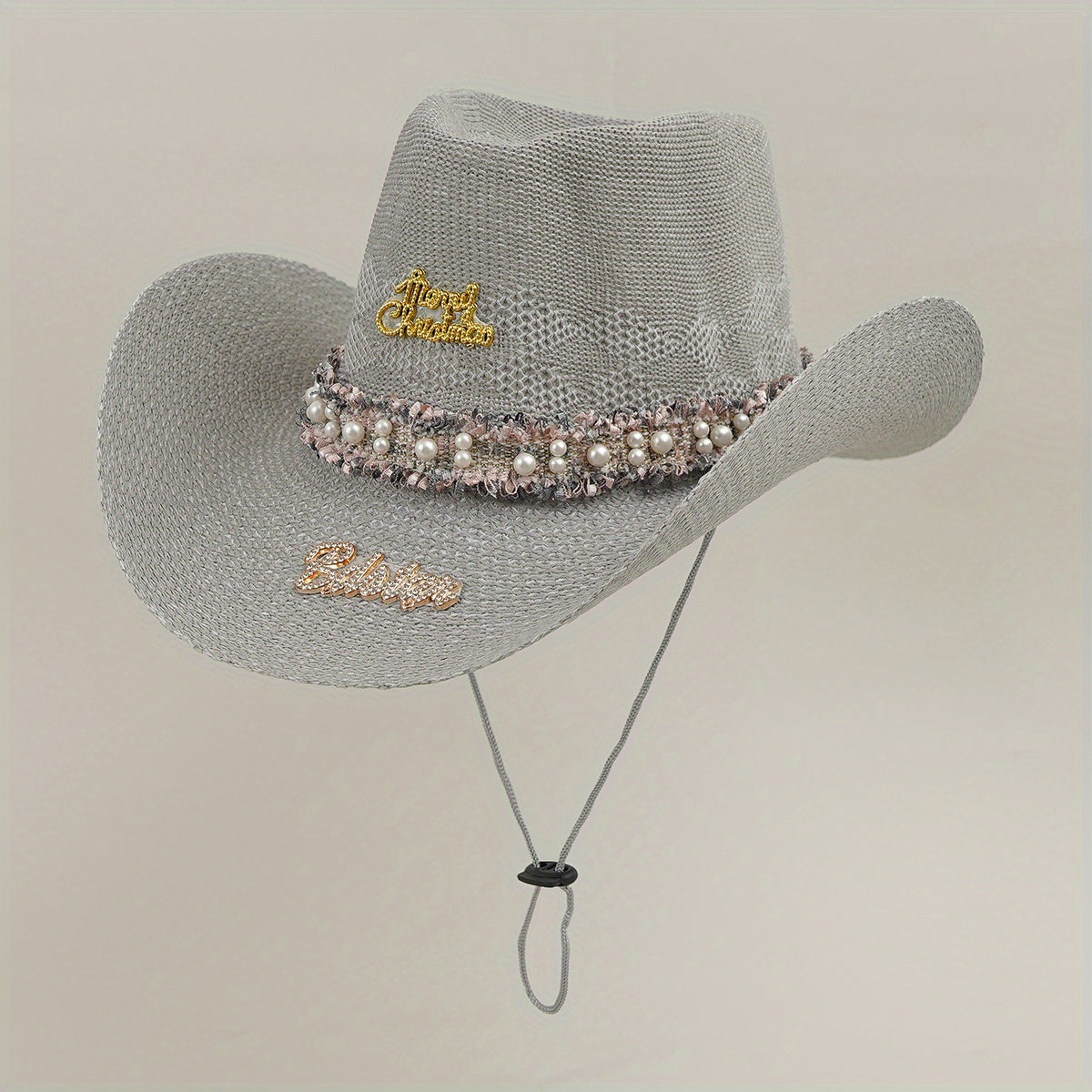 Vintage Faux Pearl Fedora Cap Cowgirl Hat