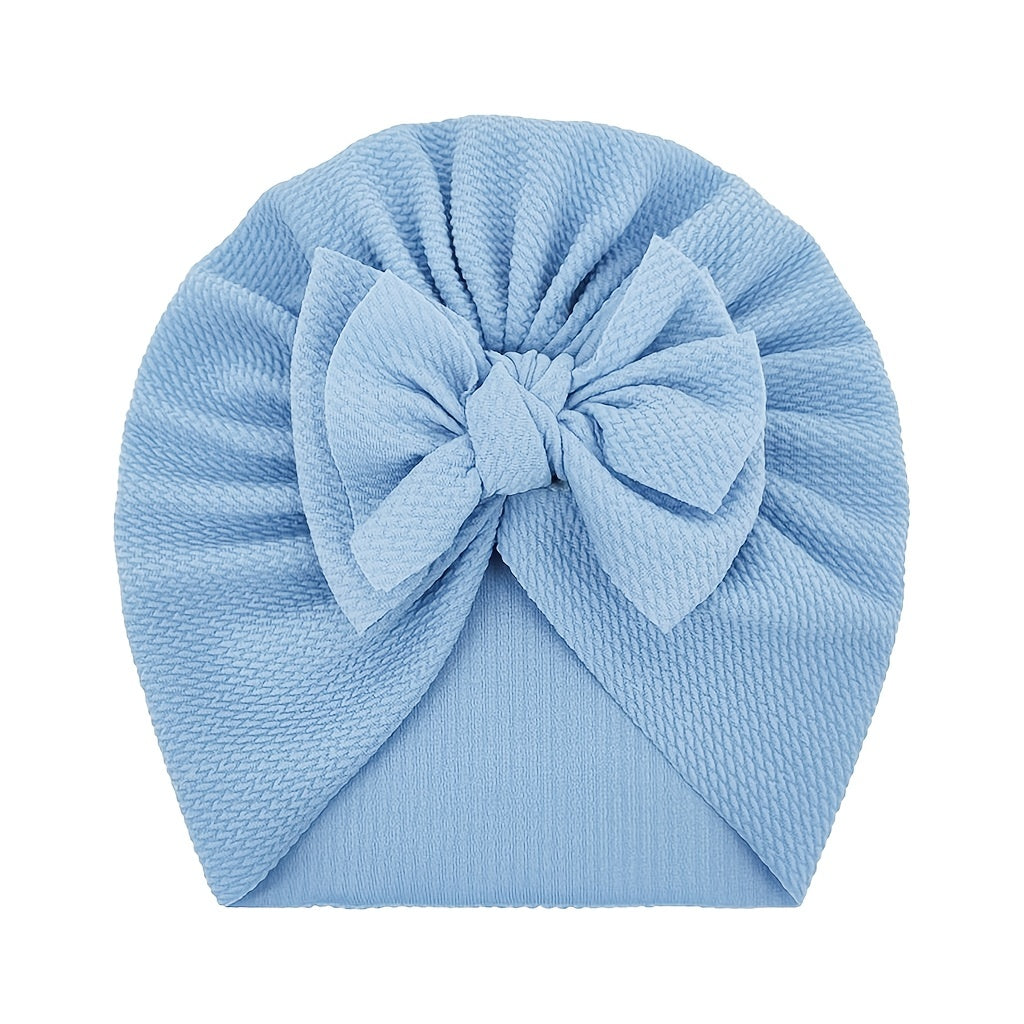 Newborn Bow Decor Turban Hat Cap Beanie For Baby Boys And Girls