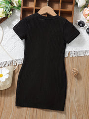 Toddler Girls Short Sleeve Leopard Casual Dress Kids Summer Clothes