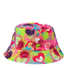 Pink Print Bucket Hat Y2K Lightweight Sunshade Fisherman Cap