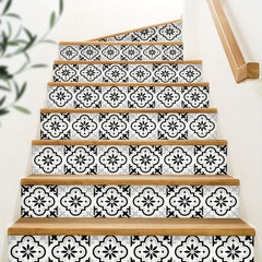 Moroccan Print Stair Sticker Self-Adhesive Art Wallpaper