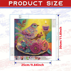Flower Bird Cup Diamond Painting Kit DIY 5D Diamond Art