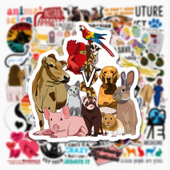 50 Sheets Veterinary Graffiti Stickers Waterproof DIY Creative Toys