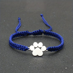 Adjustable Stainless Steel Dog Paw Bracelet for Men