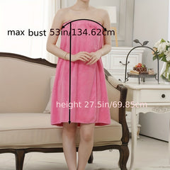 Women's Soft Bathrobe Towel Wearable Bath Skirt Absorbent Wrap Spa Towel