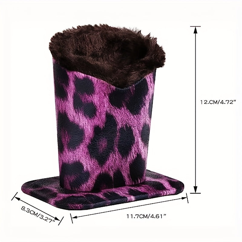 Leopard Print Glasses Holder Plush Lined Case Sunglasses Storage Container