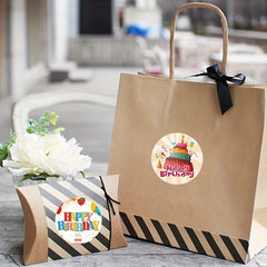 500 Happy Birthday Stickers Cake Decoration Sealing Gift Seal Sticker