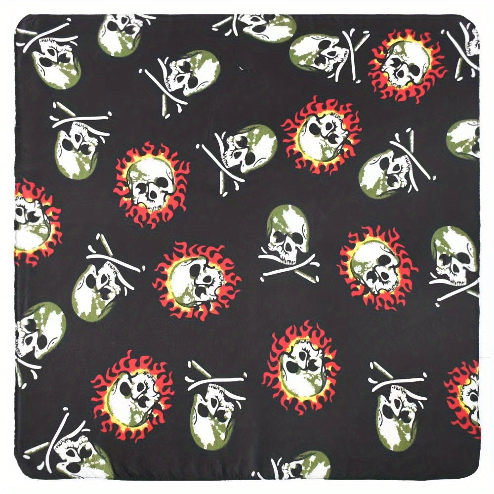 Polyester Skull Print Square Scarf Hip Hop Street Dance Halloween Scarf