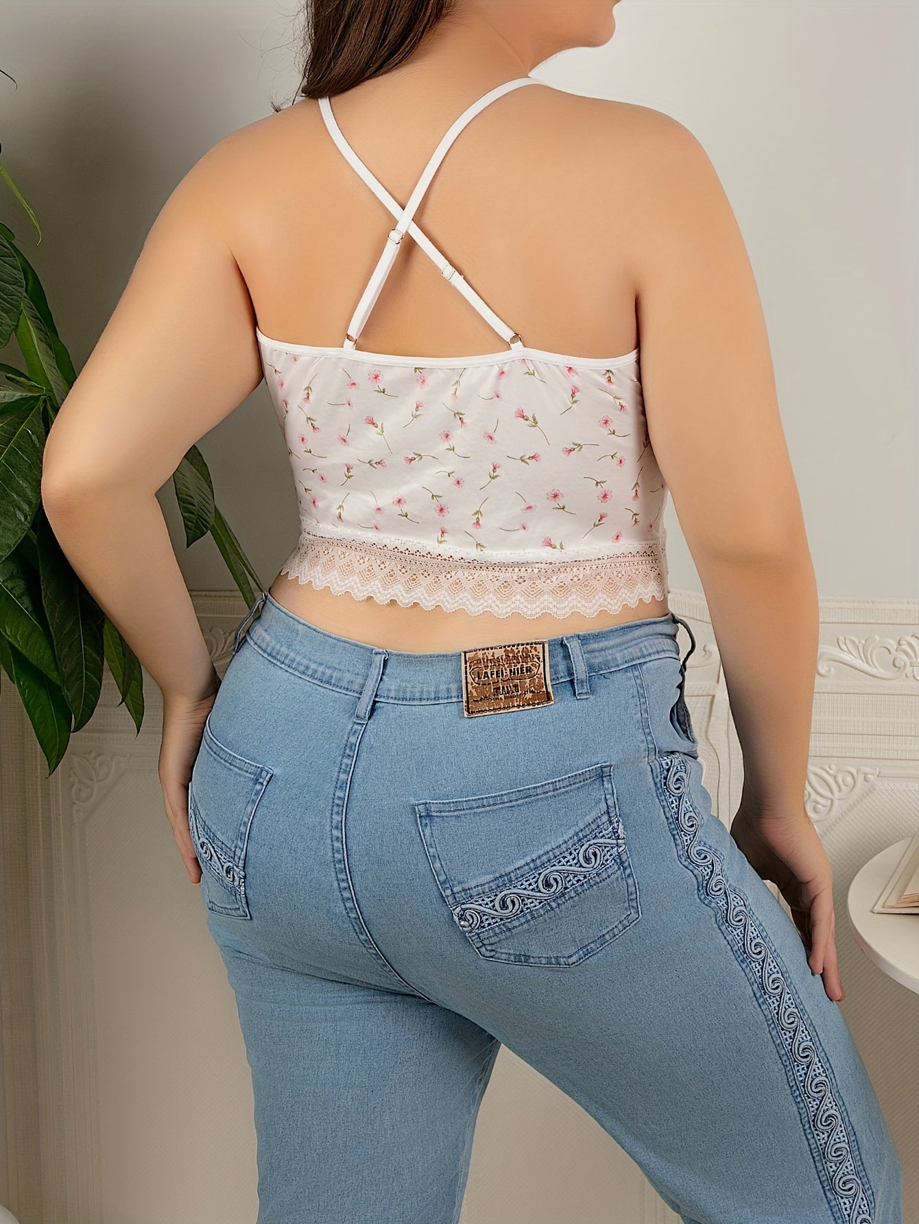 Daisy Floral Print Crop Pajama Cami Top