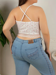 Daisy Floral Print Crop Pajama Cami Top