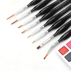 10pcs Triangle Rod Hook Line Pen 8 Detail Brushes with Elbow Outlining Pens