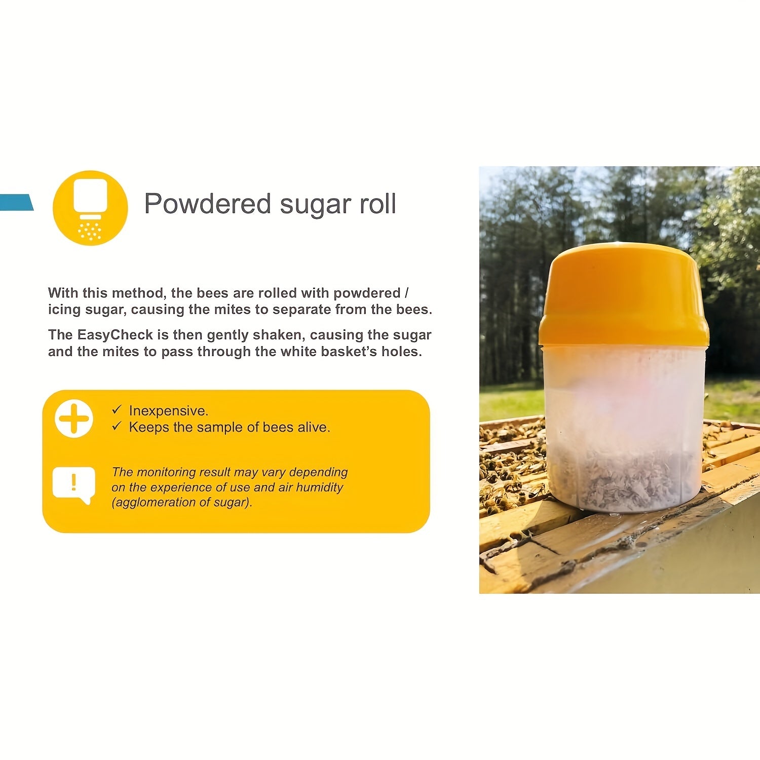 Beekeeping Mite Testing Bottle for Varroa Mite Monitoring