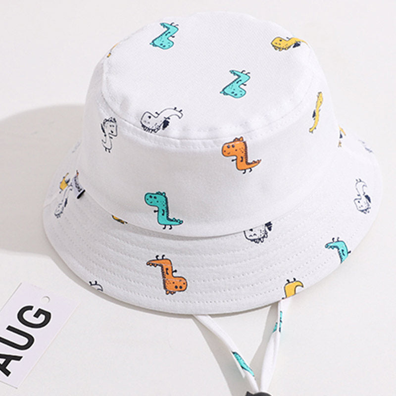 Baby Dinosaur Print Bucket Hat Wide Brim Sun Cap