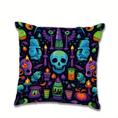 Neon Pattern Skull Pillowcase for Sofas & Chairs