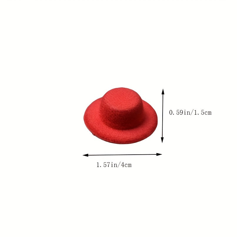 10pcs Mini Formal Hat Doll Hat Felt Hat DIY Craft Doll Hair Accessories