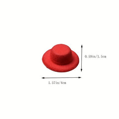 10pcs Mini Formal Hat Doll Hat Felt Hat DIY Craft Doll Hair Accessories
