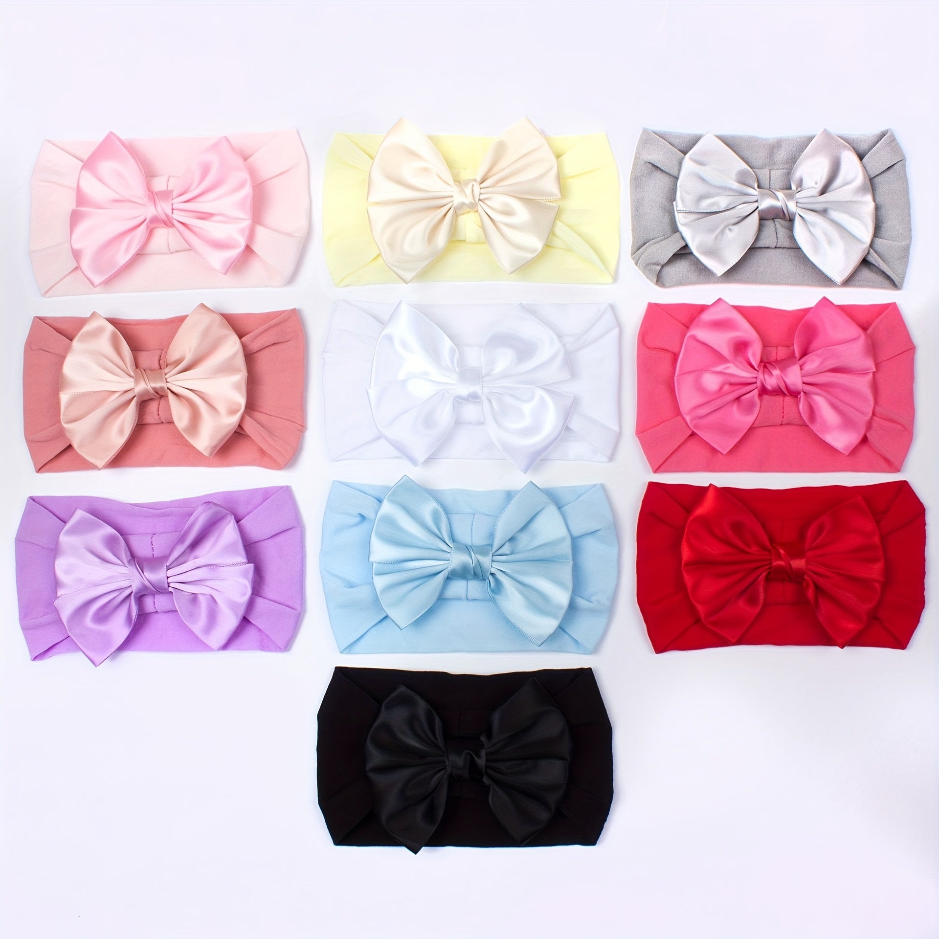 Soft Nylon Ribbon Bow Headband for Baby Girls