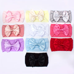 Soft Nylon Ribbon Bow Headband for Baby Girls