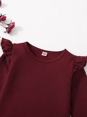 Girls Ruffle Top & Plaid Pant Set Kids Clothes