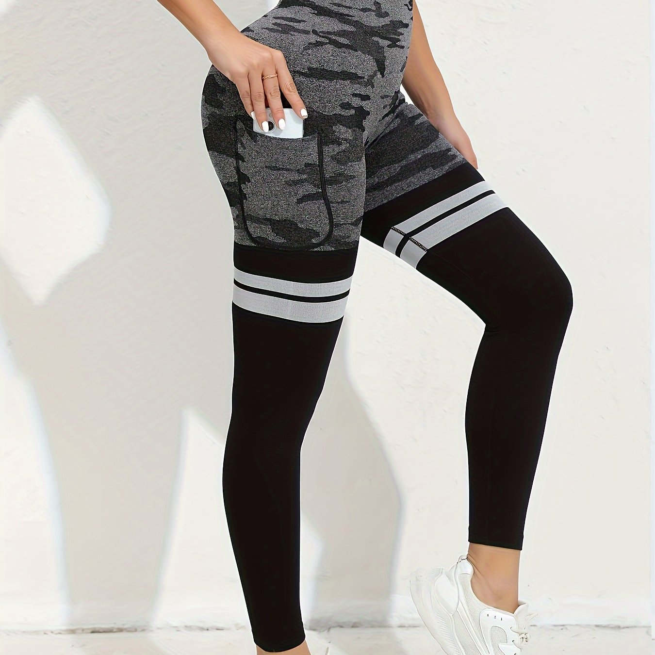 High Waisted Striped Butt Lifting Leggings For Women