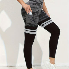High Waisted Striped Butt Lifting Leggings For Women