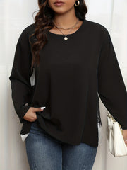 Colorblock Lace Long Sleeve Top