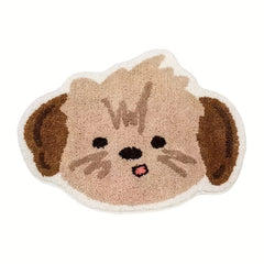 Dog Pattern Floor Mat Soft Plush Non-slip Bath Rug Machine Washable Bath Mat
