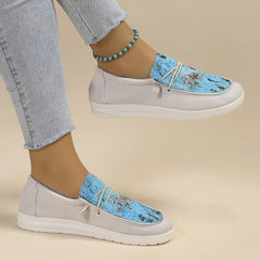 Women's Casual Print Flat Canvas Shoes Comfortable And Lightweight