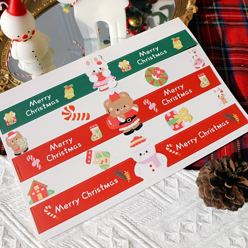 11pcs Xmas Edge Insert Stickers Cupcake Decor Self-adhesive Cup Covers