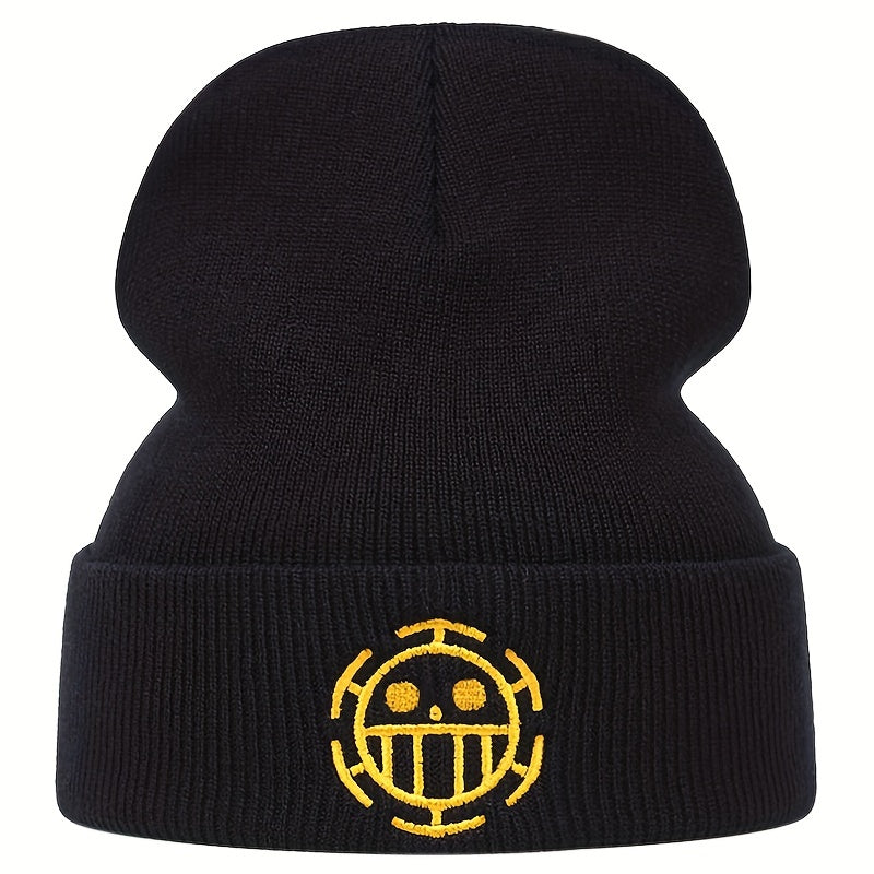 Anime Cartoon Embroidered Beanie Skull Hat Hip Hop Warm Knit Hat