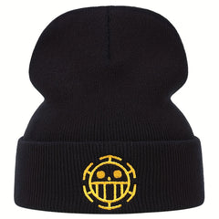 Anime Cartoon Embroidered Beanie Skull Hat Hip Hop Warm Knit Hat