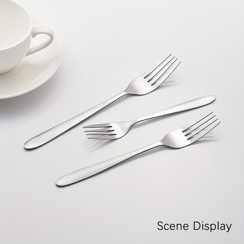 8pcs Dinner Forks Set Stainless Steel Mirror Polished Fruit Picks Steak Fork