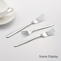 8pcs Dinner Forks Set Stainless Steel Mirror Polished Fruit Picks Steak Fork