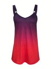 Gradient Sleeveless Loose Cami Top Sexy Summer Stylish Comfy Cami Top